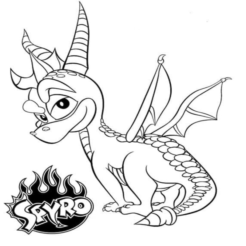 Kolorowanki Narysuj Spyro bezpłatny dla dzieci