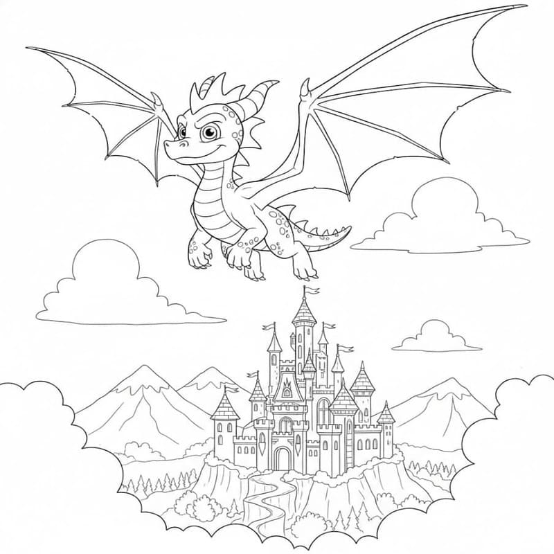 Kolorowanki Narysuj Spyro bezpłatny prosty