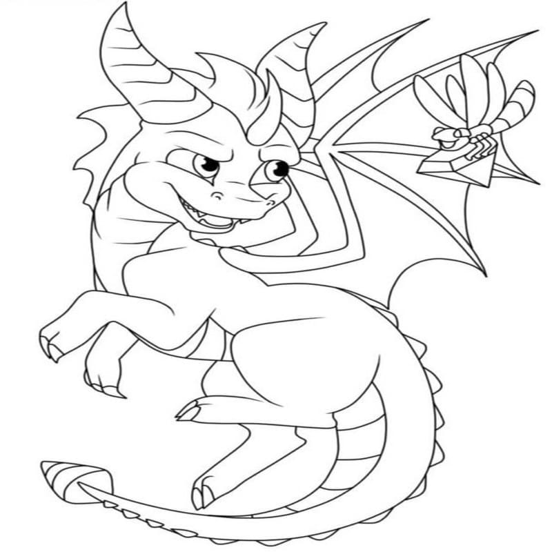 Kolorowanki Narysuj Spyro bezpłatny wydruku