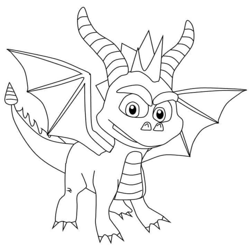 Kolorowanka Narysuj Spyro łatwy