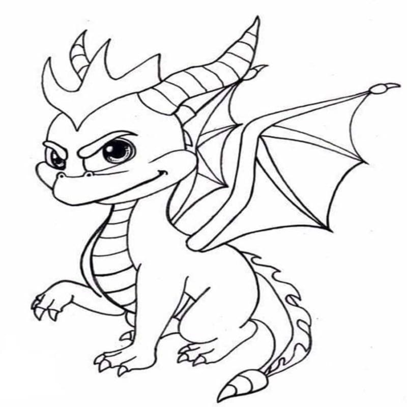 Kolorowanka Narysuj Spyro podstawowy