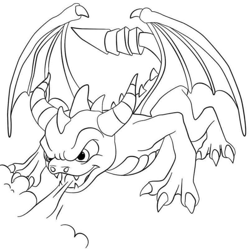 Kolorowanki Narysuj Spyro wydruku prosty
