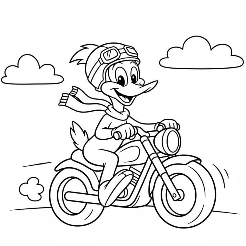 Kolorowanka Narysuj Woody Woodpecker bezpłatny