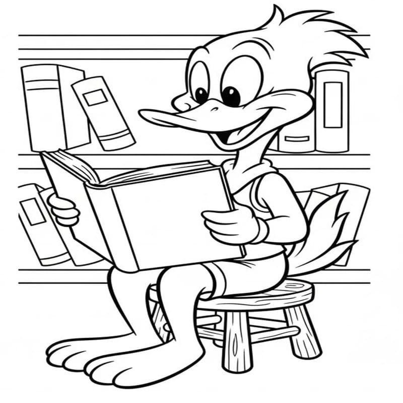 Kolorowanka Narysuj Woody Woodpecker podstawowy