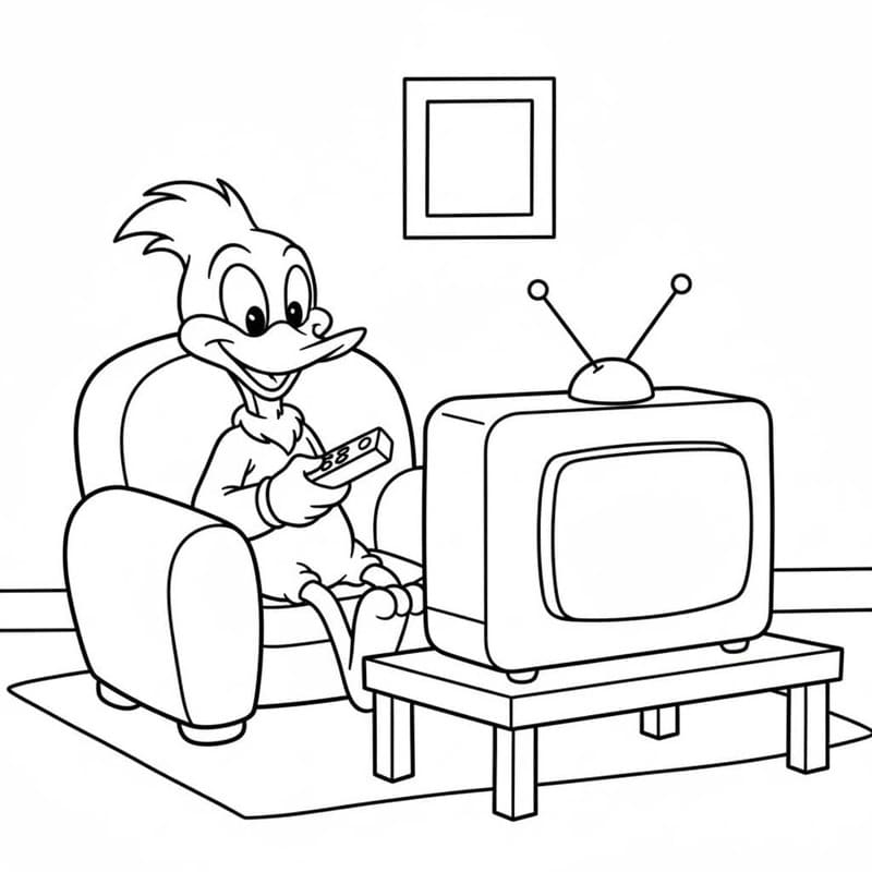 Kolorowanka Narysuj Woody Woodpecker