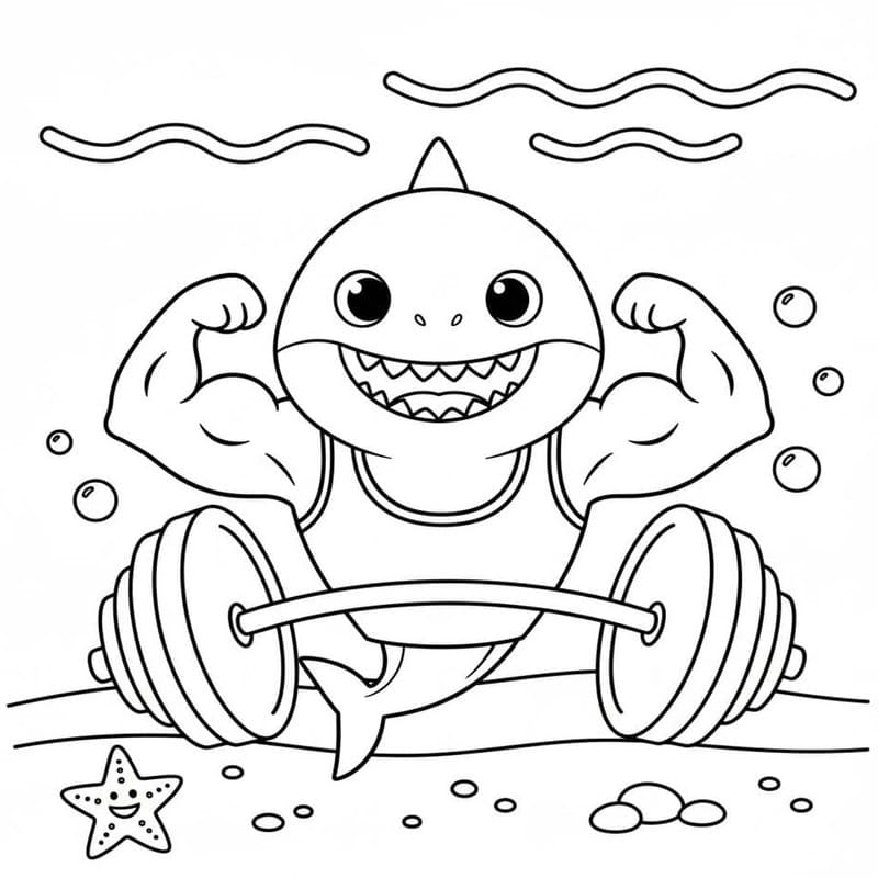 Kolorowanka Obraz Baby Shark bezpłatny