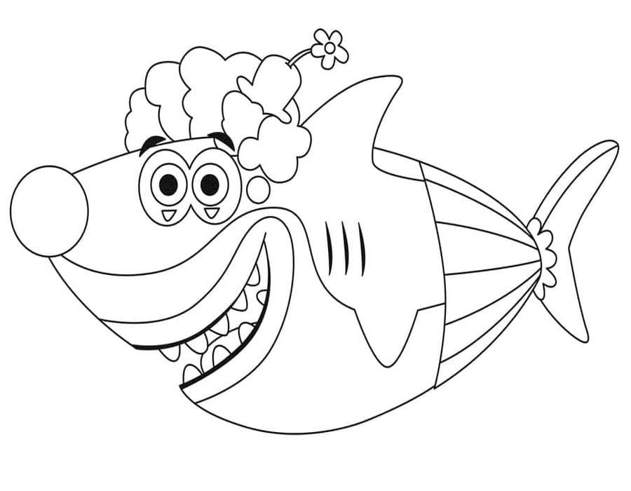 Kolorowanka Obraz Baby Shark wydruku