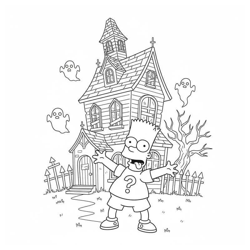 Kolorowanka Obraz Bart Simpson bezpłatny wydruku