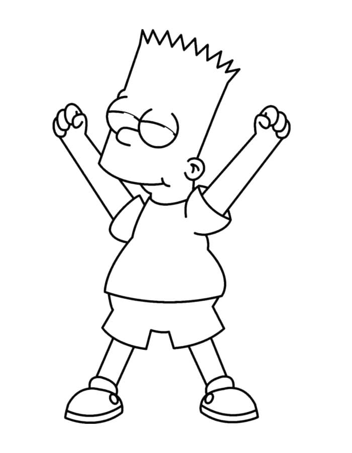 Kolorowanka Obraz Bart Simpson wydruku