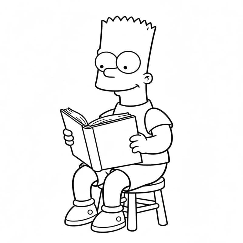 Kolorowanka Obraz Bart Simpson