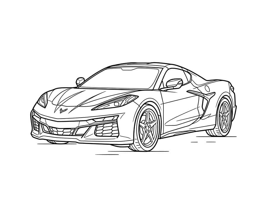 Kolorowanka Obraz Corvette bezpłatny wydruku