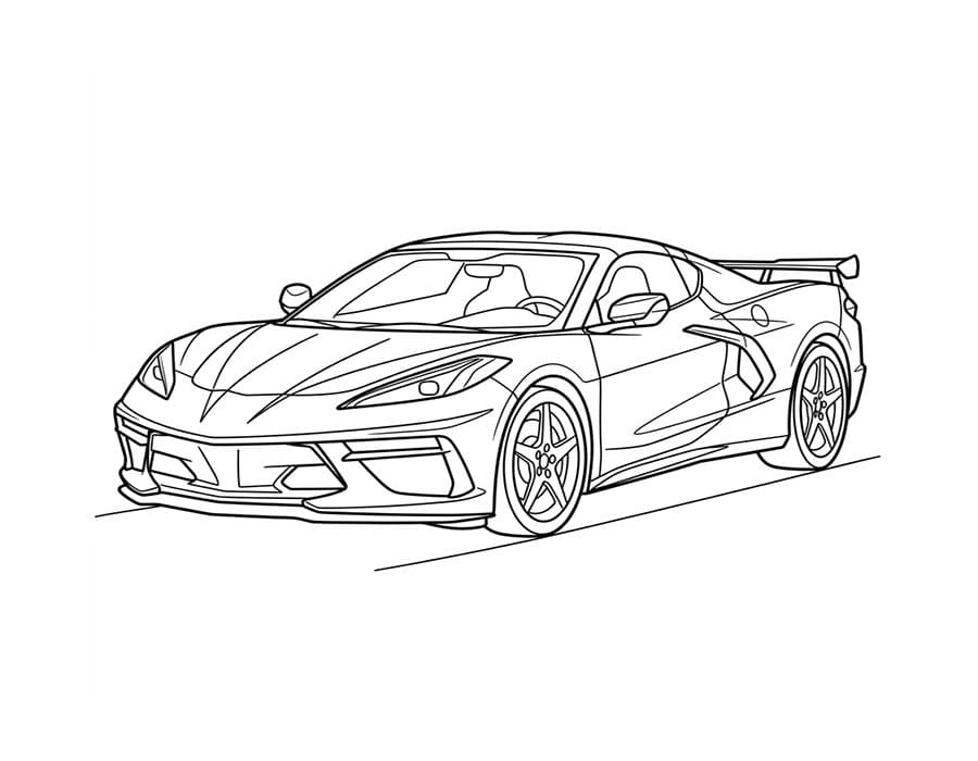 Kolorowanka Obraz Corvette bezpłatny