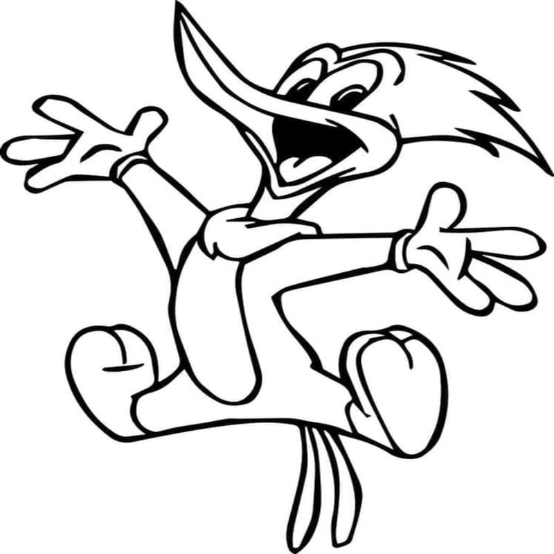 Kolorowanka Obraz Woody Woodpecker wydruku