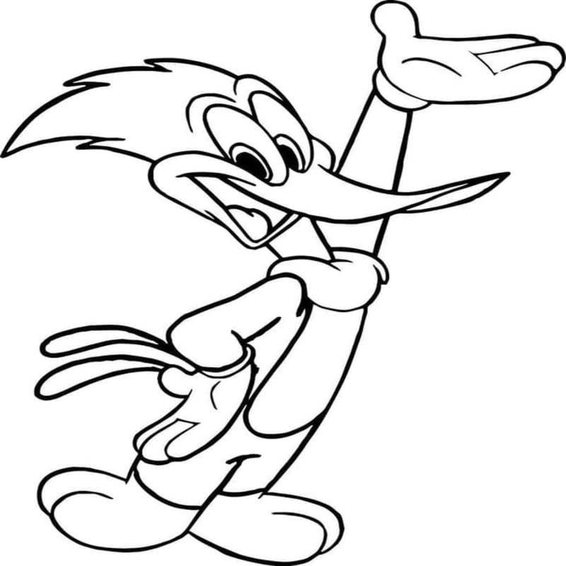 Kolorowanka Woody Woodpecker bezpłatny dla dzieci