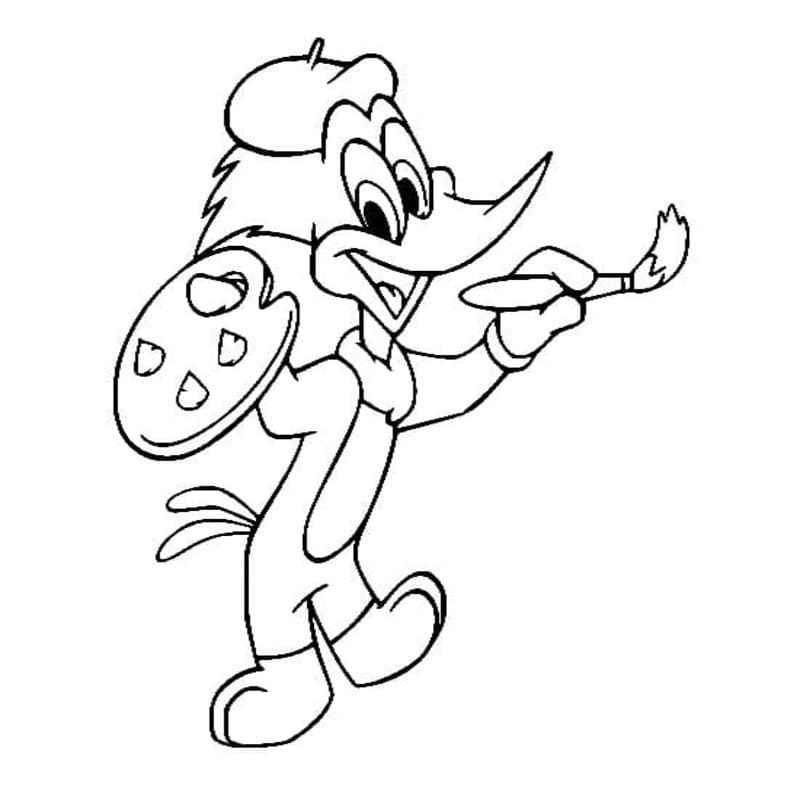 Kolorowanka Woody Woodpecker bezpłatny łatwy