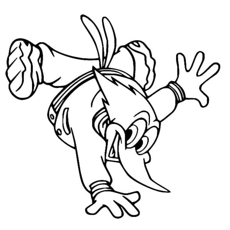 Kolorowanka Woody Woodpecker wydruku